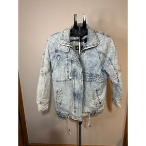 Vintage Andy Johns Acid Wash Denim Jacket Quilted 80s 90s Streetwear Blue Small